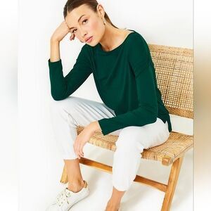 Lilly Pulitzer Karessa UPF 50+ Long Sleeve Top Evergreen Size Small